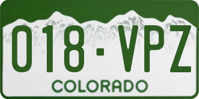 CO license plate 018VPZ