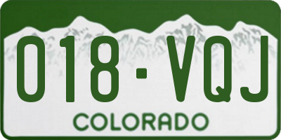 CO license plate 018VQJ