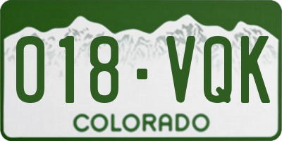 CO license plate 018VQK