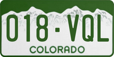 CO license plate 018VQL