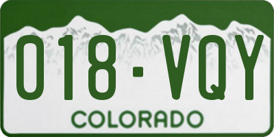 CO license plate 018VQY
