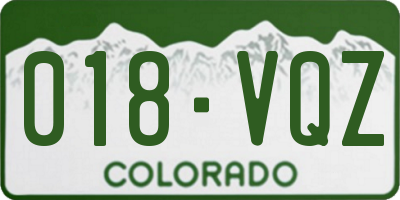 CO license plate 018VQZ