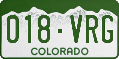 CO license plate 018VRG