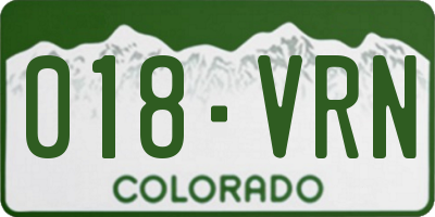 CO license plate 018VRN
