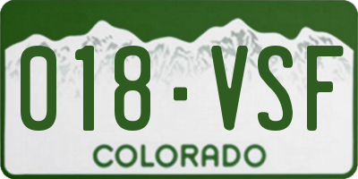 CO license plate 018VSF