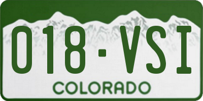 CO license plate 018VSI