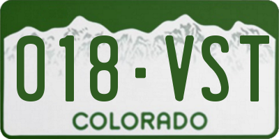 CO license plate 018VST