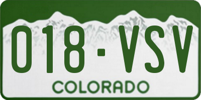 CO license plate 018VSV