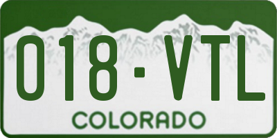 CO license plate 018VTL