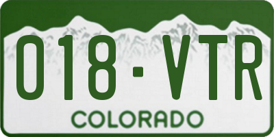 CO license plate 018VTR