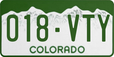 CO license plate 018VTY