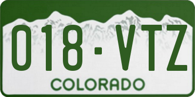 CO license plate 018VTZ