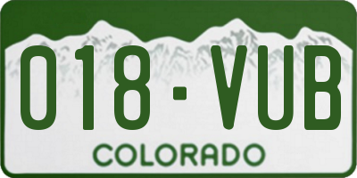CO license plate 018VUB