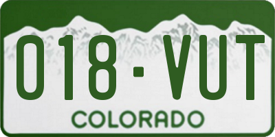 CO license plate 018VUT