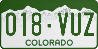 CO license plate 018VUZ