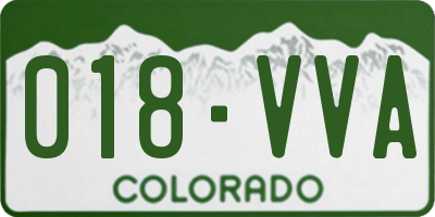 CO license plate 018VVA
