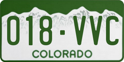 CO license plate 018VVC
