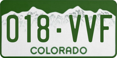 CO license plate 018VVF