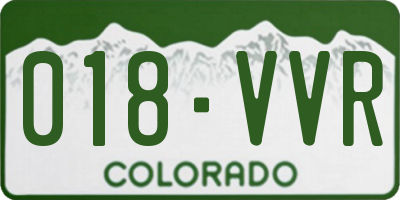 CO license plate 018VVR