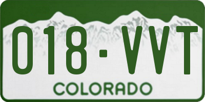 CO license plate 018VVT