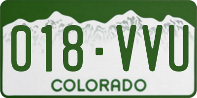 CO license plate 018VVU