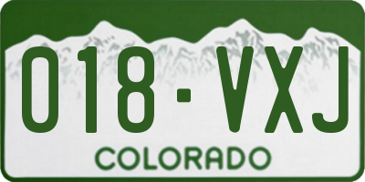 CO license plate 018VXJ