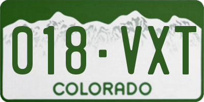 CO license plate 018VXT