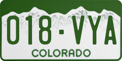 CO license plate 018VYA