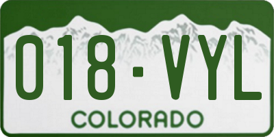 CO license plate 018VYL