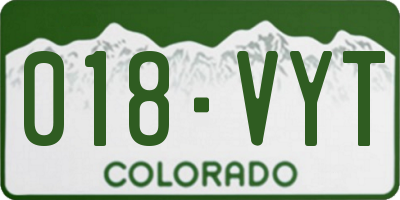 CO license plate 018VYT