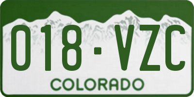 CO license plate 018VZC