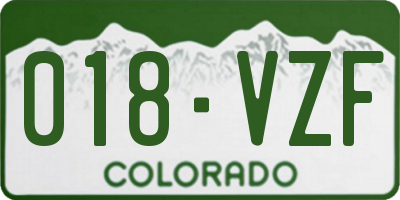 CO license plate 018VZF