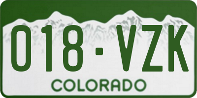 CO license plate 018VZK