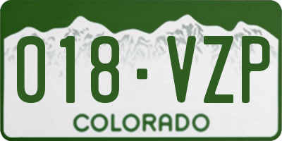 CO license plate 018VZP