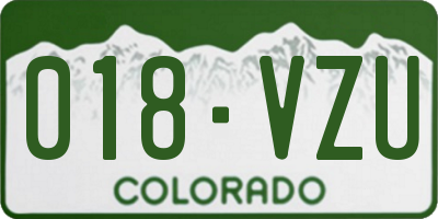 CO license plate 018VZU