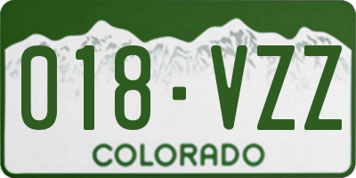 CO license plate 018VZZ
