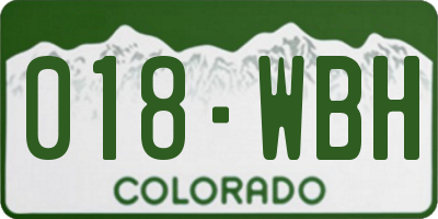 CO license plate 018WBH