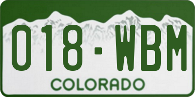 CO license plate 018WBM