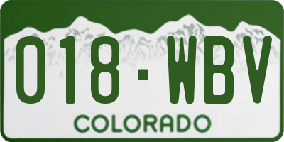 CO license plate 018WBV