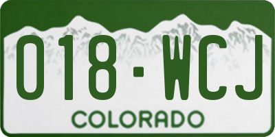 CO license plate 018WCJ