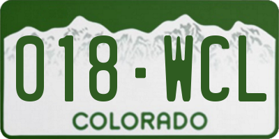 CO license plate 018WCL