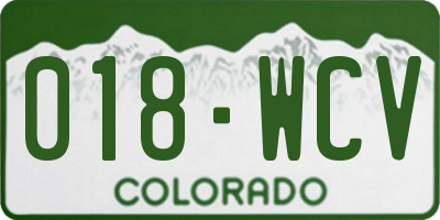 CO license plate 018WCV