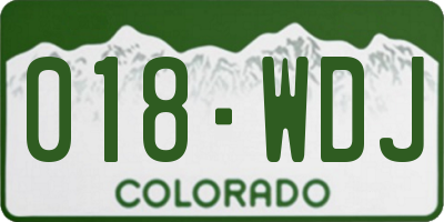 CO license plate 018WDJ