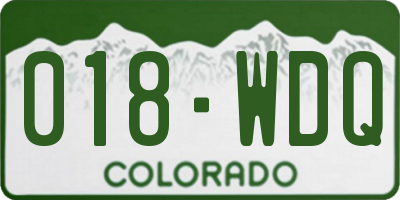 CO license plate 018WDQ
