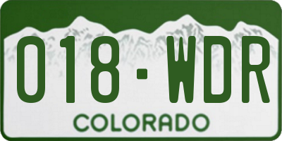 CO license plate 018WDR