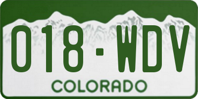 CO license plate 018WDV