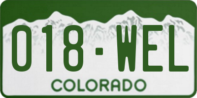 CO license plate 018WEL