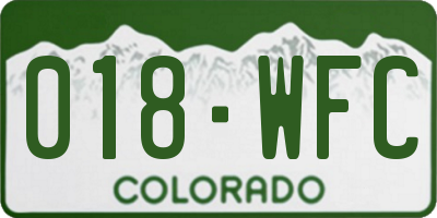 CO license plate 018WFC