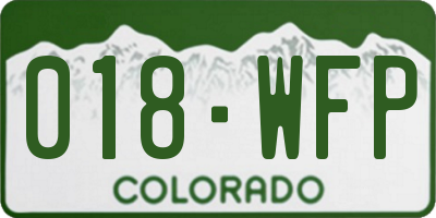 CO license plate 018WFP