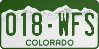 CO license plate 018WFS